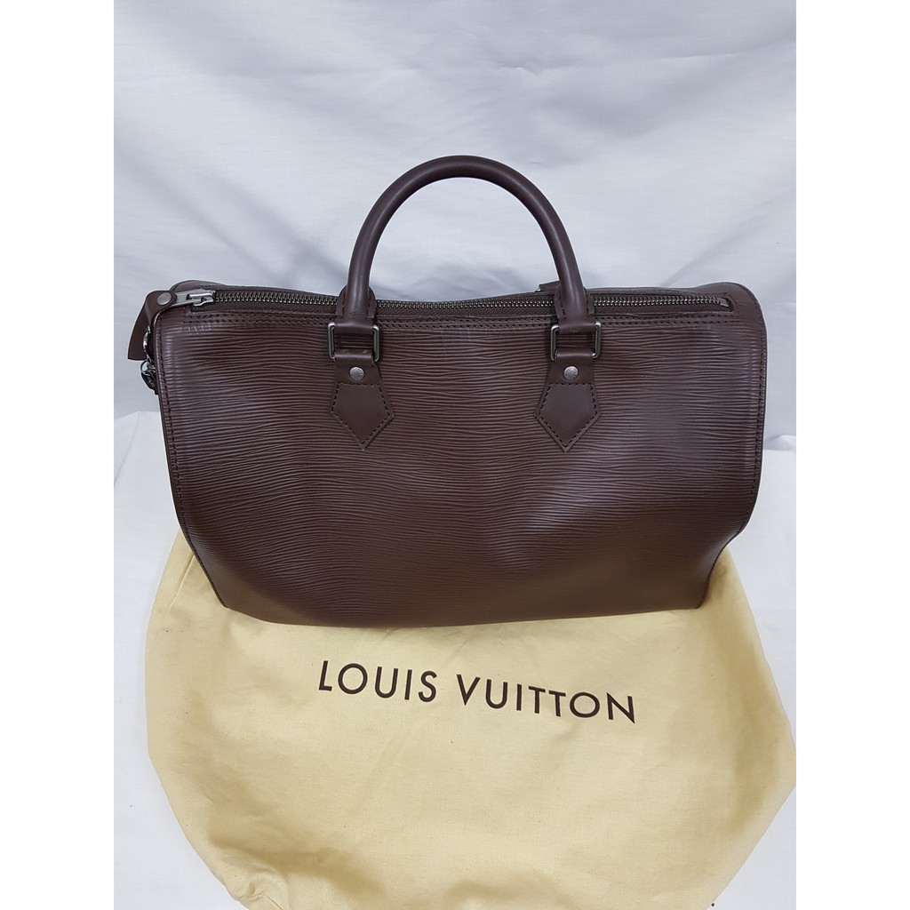 LV Louis Vuitton  經典 咖啡 水波紋  Epi SPEEDY  30 二手 正品