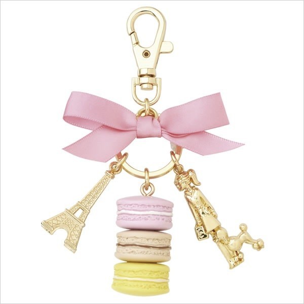 LADUREE 馬卡龍 鑰匙圈 法國巴黎鐵塔 鑰匙圈 大馬卡龍 吊飾 粉色 橢圓盒 情人節 生日 禮物
