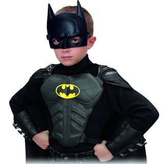 Cosplay 蝙蝠俠服裝兒童服裝兒童面具斗篷護腕胸板