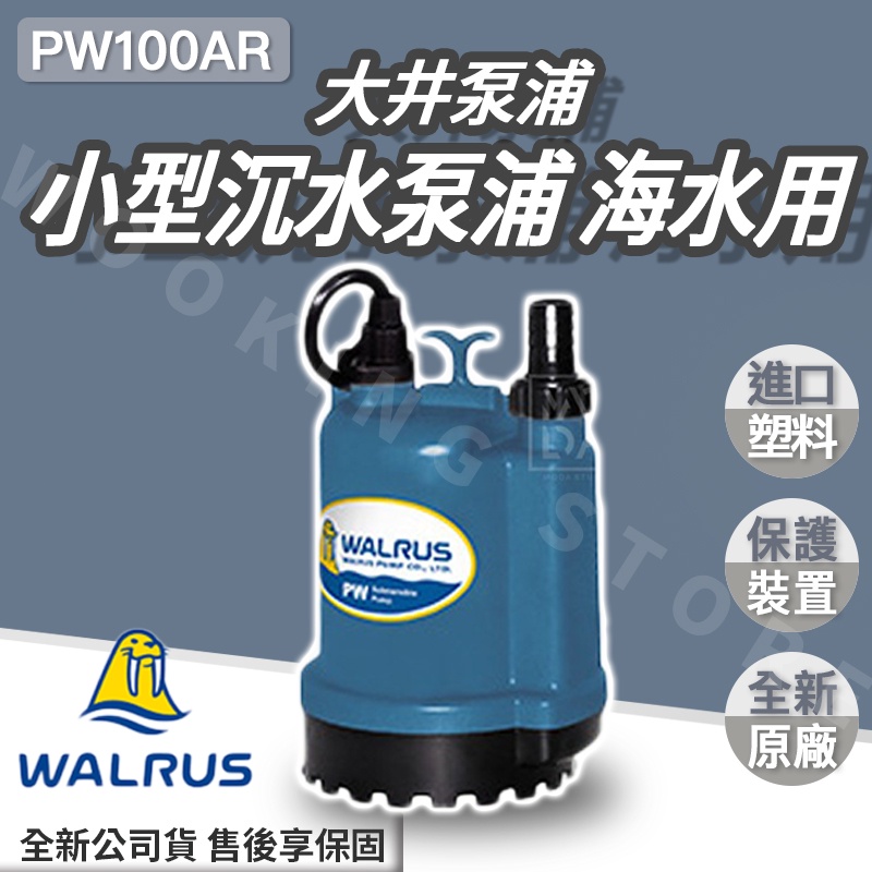 ◍有間百貨◍｜✨限定優惠中✨大井 海水專用家用小型泵浦 PW100AR ｜沉水馬達 沉水泵浦 抽水馬達 水龜 清除積水