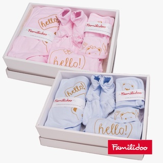 【Familidoo 法米多】新生兒服裝禮盒 嬰兒滿月周歲禮盒 彌月禮盒 寶寶 嬰兒滿月 圍兜 包屁衣 包巾 襪子 腳套