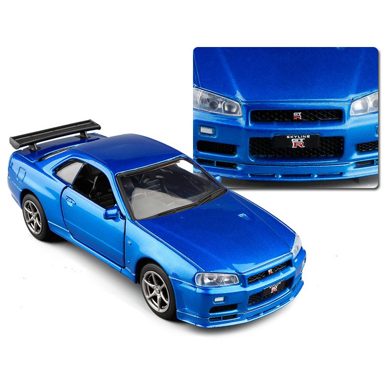 台灣發貨 日產r34 Gtr Gt R 迴力車合金迴力車頭文字d 1 36 稀有車款 蝦皮購物