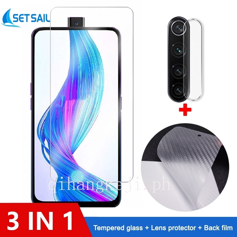 3合1 Realme5i鋼化玻璃Realme 6 5 5s 5i 6i X2 3 2 Pro X 9H 2.5D屏幕保護