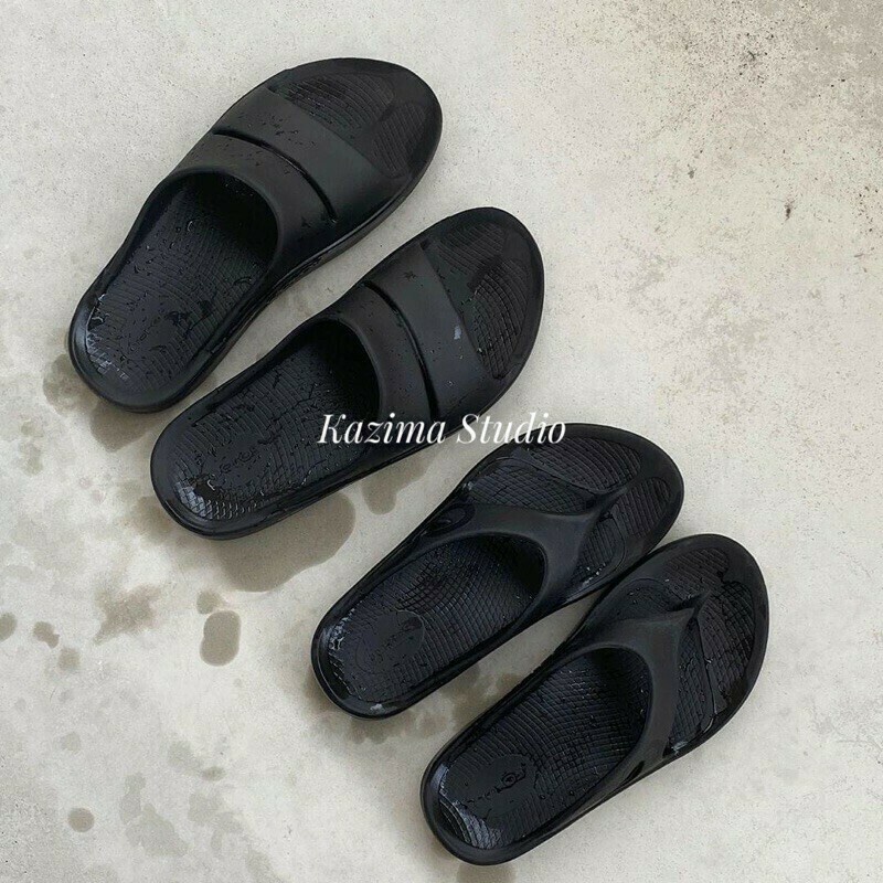 Kazima｜預購 OOFOS 一片拖 夾腳拖 人字拖 減壓拖鞋 肌力恢復拖鞋 全防水 夾腳 拖鞋 素面 黑 全黑 男女