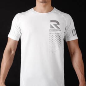 【初中羽球】日本品牌 Redson 2019 春夏白色運動機能服《羽球衣、排汗衣》