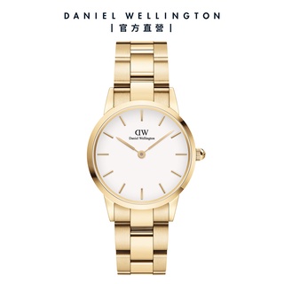 【Daniel Wellington】DW 手錶 Iconic Link 28mm/32mm精鋼錶-香檳金-白錶盤