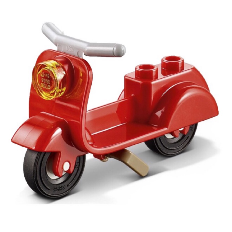 LEGO 樂高 Red Scooter 紅色 偉士牌 機車 黃色燈 全新 附圖, 速可達 摩托車 75913 10243 蝦皮購物