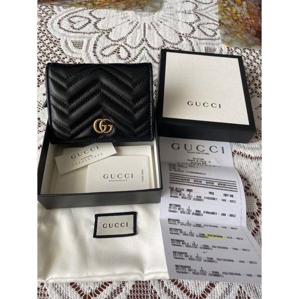 Gucci marmont馬夢短夾 黑色 近全新（已售）