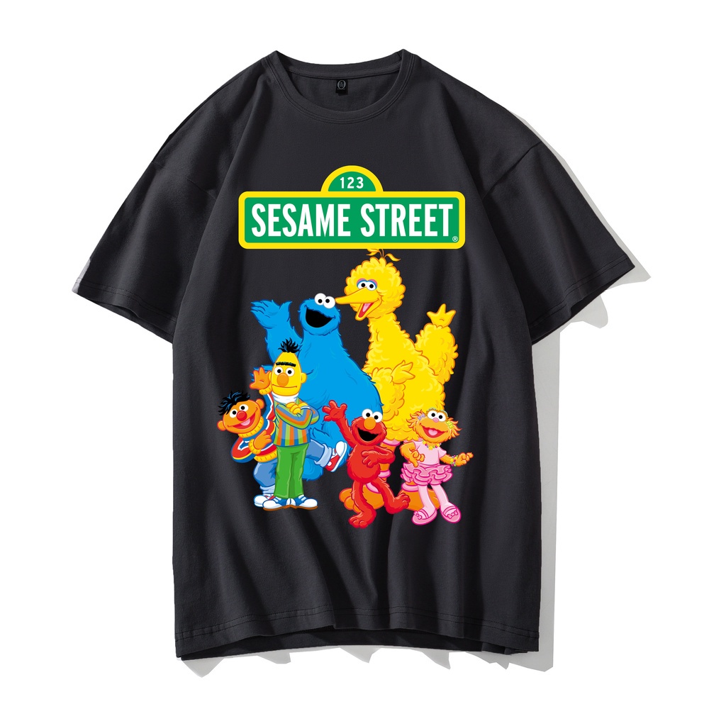 芝麻街Sesame Street艾摩ELMO大鳥甜餅怪短袖夏季男士純棉圓領短袖T恤