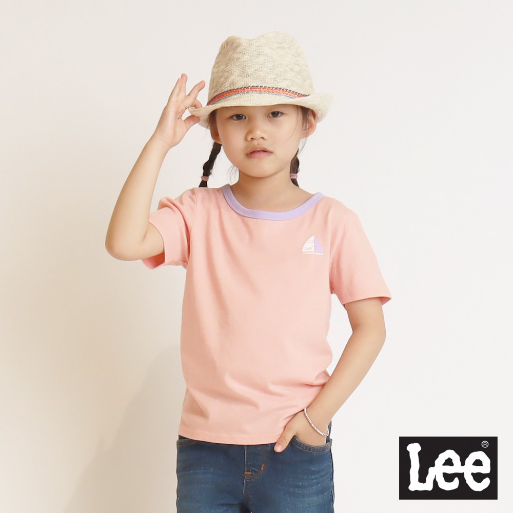 Lee 帆船俱樂部繩索印花短袖T恤 男女童裝 淺粉紅LL2001993XW