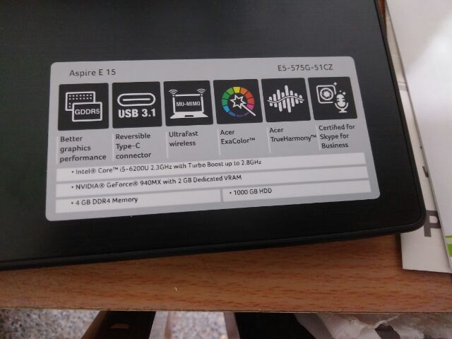 Acer E5 575g 53fa 黑7代core I5 940mx 2g獨顯 1tb 蝦皮購物