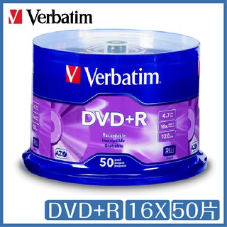 威寶 Verbatim 16X DVD+R AZO 藍鳳凰系列 臺灣製 中環代工 50片桶裝 DVD 光碟