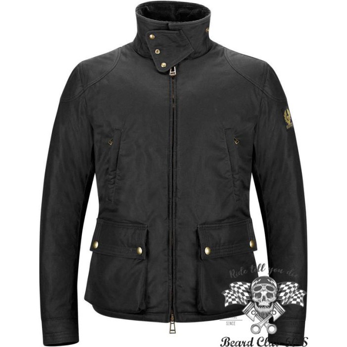 ♛大鬍子俱樂部♛ Belstaff ® Kepple Gate 義大利 原裝 貝克漢 重機 防摔 蠟棉 夾克 黑色