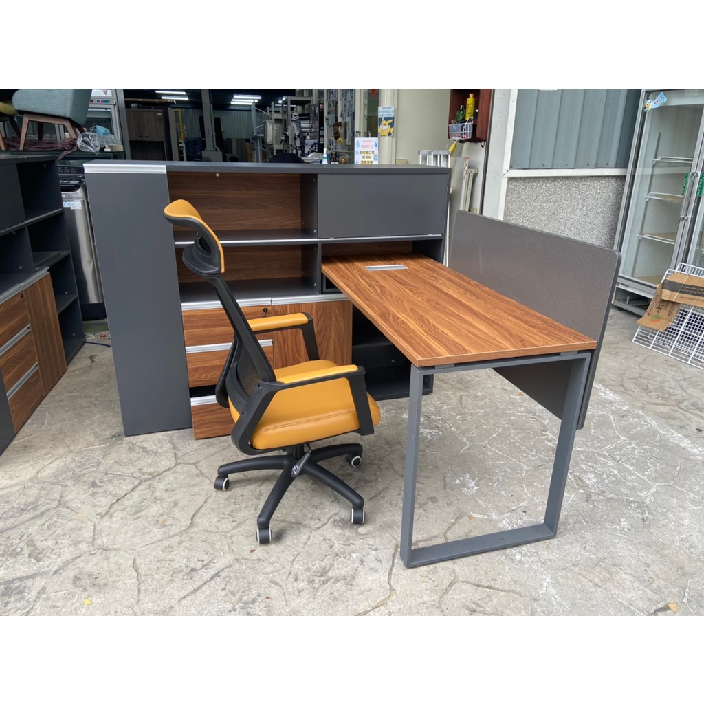 吉田二手傢俱❤L型辦公桌椅組 櫃台 主管桌 電腦桌 書桌 工作桌 L桌 OA辦公桌 董事長桌 辦公椅