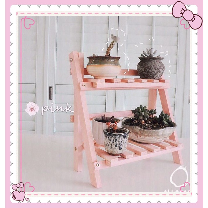 現貨 多肉植物花架原木桌上多層折疊架盆栽架迷你陽台收納植物組合書桌收納簡約整理架花盆收納 蝦皮購物