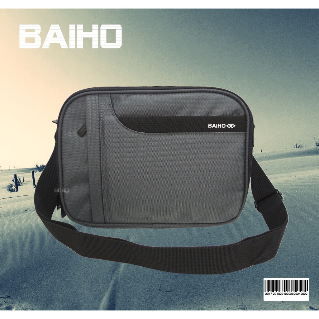 BAIHO 262 台灣製造 橫式 側背包 斜背包 平板電腦包 公事包 工具袋 生意包 橫式 黑格 波波熊