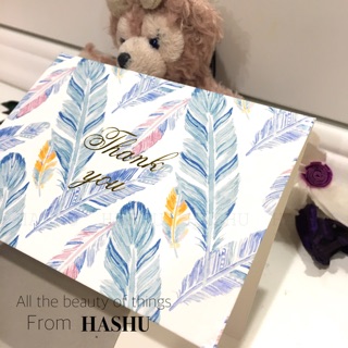 現貨供應🌹漸層羽毛燙金卡片 燙金卡片 感謝卡片 燙金 卡片 萬用卡片 萬用卡 祝福卡 謝謝卡 心意卡 羽毛圖案 卡片