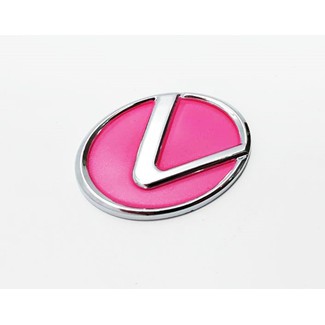 圓夢工廠 Lexus 鍍鉻 粉紅 粉色 車標 標誌 logo 字標 mark 同原廠 尺寸 55 * 40 mm 限量版