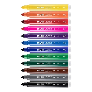MILAN兒童超水洗彩色筆/ 12色/ 粗桿/ 7.5mm eslite誠品