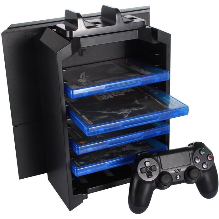 PS4/XBOX ONE 3合1多功能底座/主機收納支架/主機直立架 直立架+碟片槽+雙手把充電座 桃園《蝦米小鋪》