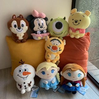 ❤Lika小舖❤全新現貨附吊牌正版迪士尼玩偶軟QQ系列 唐老鴨娃娃布偶冰雪奇緣雪寶米妮小熊維尼熊跳跳虎奇奇蒂蒂大眼怪阿醜