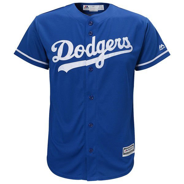 正品 MLB美國職棒 Majestic青年版 道奇 Los Angeles Dodgers 客埸藍色 棒球衣 無背號
