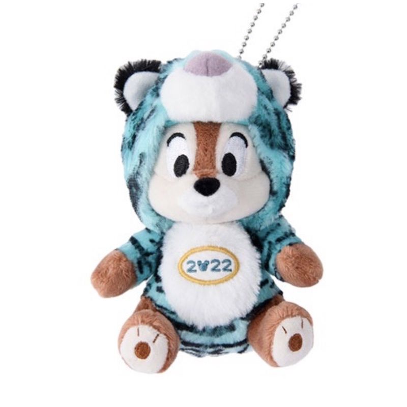全新 日本東京迪士尼樂園 2022年 奇奇蒂蒂虎年吊飾（奇奇款）花栗鼠老虎變裝吊飾 松鼠虎紋變裝包包掛飾 生肖別針吊飾