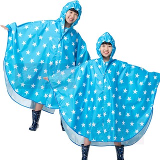 送小傘---東伸-滿天星兒童日式斗篷雨衣-水藍色! (#雨衣 #斗篷 #兒童 )