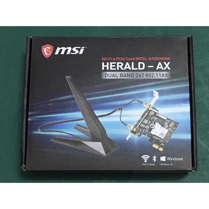 全新 微星 MSI HERALD-AX INTEL AX200NGW WI-FI 6 藍芽 5 PCI-E 無線網路卡