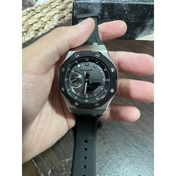 g-shock gm2100改裝金屬錶殼帶（錶帶超柔軟、密合度完美）