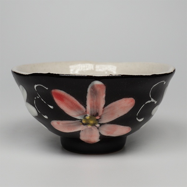 日本陶瓷 黑釉二色花 飯碗 餐碗 陶盤 陶缽 飯碗 福介商店