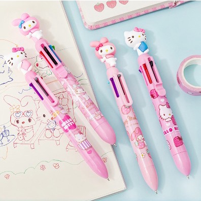 KITTY&amp;MM粉色八色筆 多色筆 原子筆