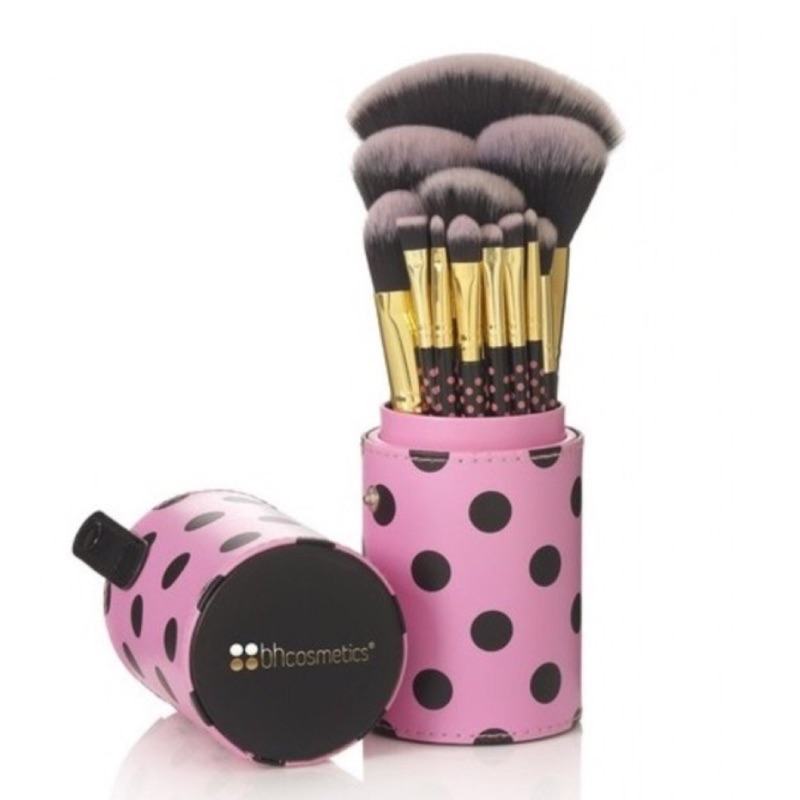 美國Bh cosmetics Pink -A-Dot Brush Set 11化妝刷具組 附刷桶