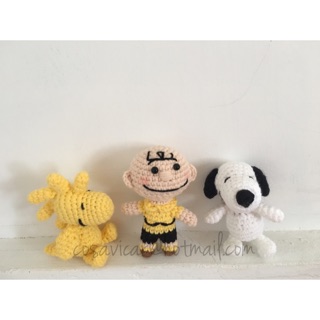 手工毛線編織玩偶 史努比 查理布朗 糊塗塌客 snoopy Woodstock Charlie Brown