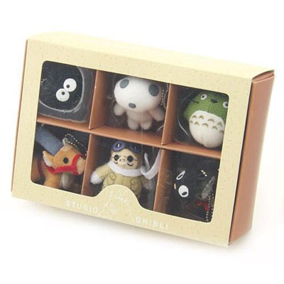 日本進口宮崎駿 吉卜力 龍貓 Totoro 紅豬 魔女宅急便 龍貓吊飾 玩具 公仔吊飾組合 - 一組6款盒裝