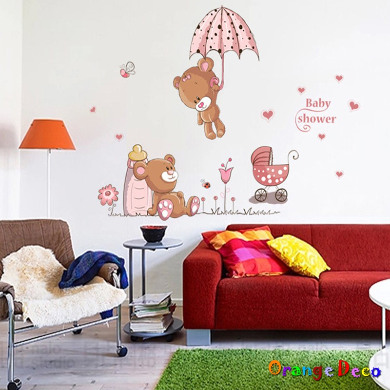 【橘果設計】可愛小熊 壁貼 牆貼 壁紙 DIY組合裝飾佈置