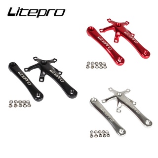Litepro 折疊自行車曲柄組鋁合金方形曲柄 170MM BMX 自行車 130BCD 鏈輪