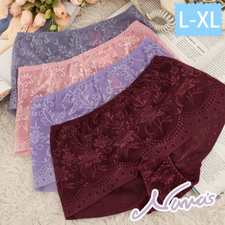 【露娜斯Nunas】典雅奢華。鎖邊無痕高雅精緻緹花透氣舒適貼身 L-XL 三角內褲 P3652 咖啡紅 粉 紫 灰藍