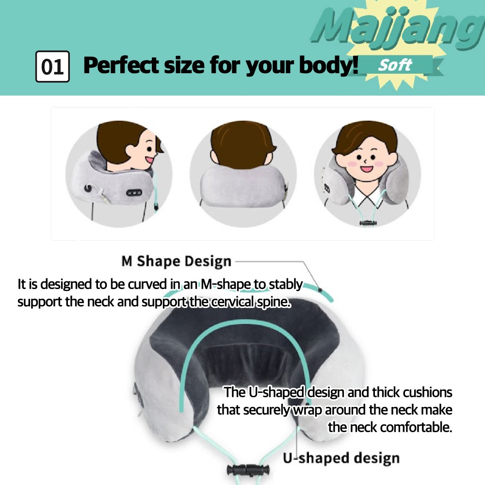 3651 舒壓頸枕 揉捏按摩枕 消除疲累按摩器解壓 肩頸舒緩頸椎枕頭 官方商店 從韓國發送 蝦皮購物