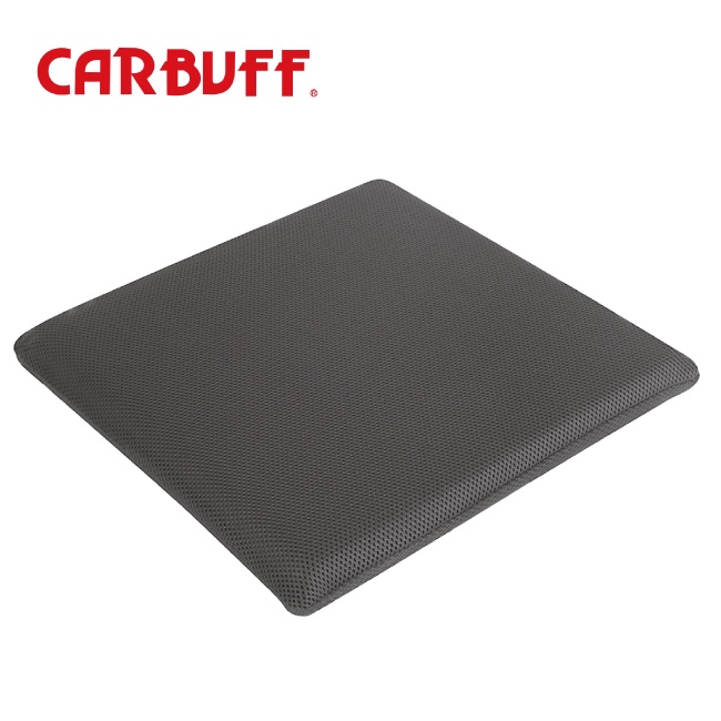 CARBUFF 車痴竹炭模塑記憶Q坐墊-黑色40X40X4CM 台灣製造 舒適透氣