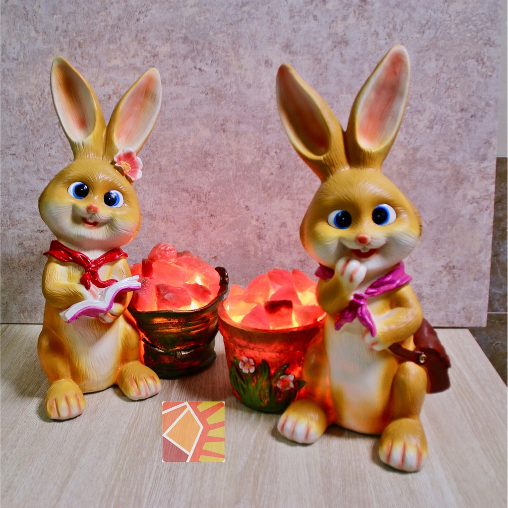 《雙喜兔兔系列》雙喜橘黃兔兔創意造型鹽燈(新款此商品優惠活動免運!!)
