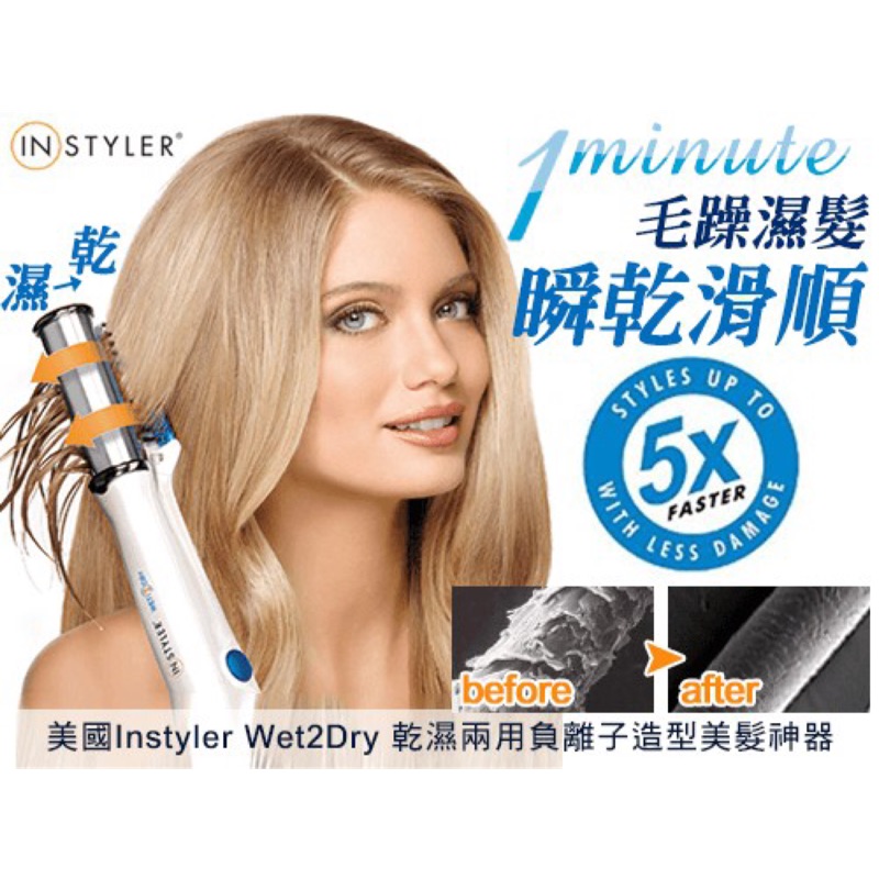 《現貨》美國Instyler Wet2Dry 乾濕兩用負離子美髮神器 最新一代 自動旋轉加熱 電動捲髮器