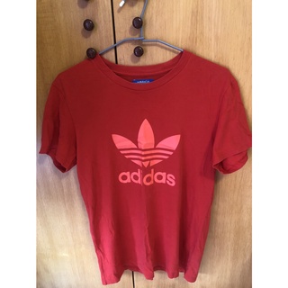 9成新⚽️ Adidas 愛迪達 男款 紅色經典款logo上衣