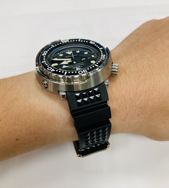 Seiko Diver 20/22mm替用橡膠錶帶 vintage 大mm型卯釘帶