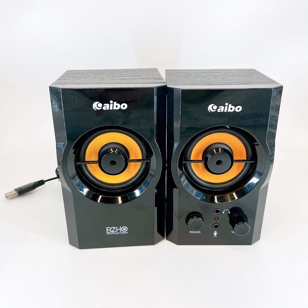 aibo-ECHO徊響系列2.0聲道二件式木質USB多媒體喇叭 重低音喇叭 電腦音箱 電腦喇叭 USB喇叭-二手