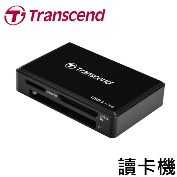 Transcend 創見 RDF9 USB 3.1 3.0 多合一讀卡機 靓亮黑 CF SD MICROSD