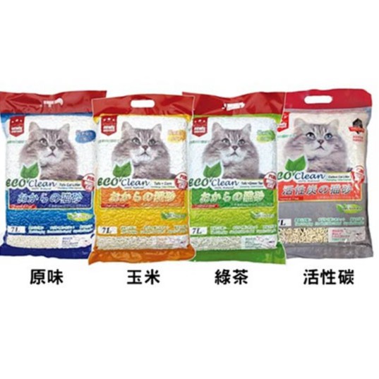 【ECO Clean艾可】環保豆腐貓砂-原味/玉米/綠茶/活性碳 7L