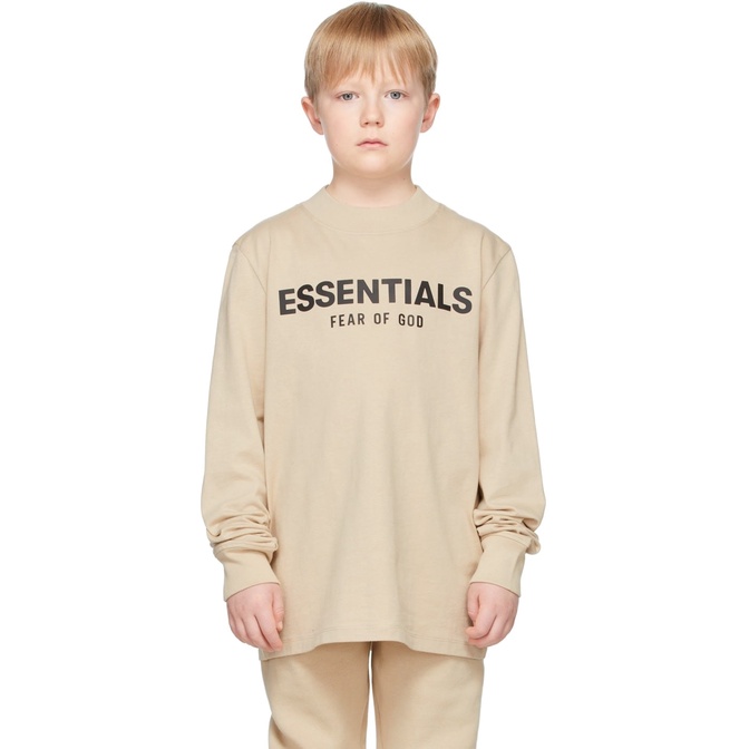 「全新正品」FOG Essentials T-shirt tee 21ss 限定色 正面字體薄長袖 Linen 亞麻奶茶