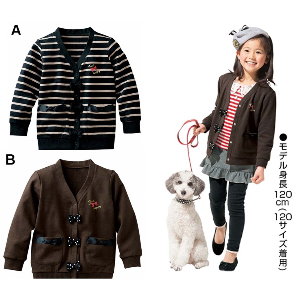 全新空運現貨出清nissen日本服飾女童學院風蝴蝶結針織外套 蝦皮購物