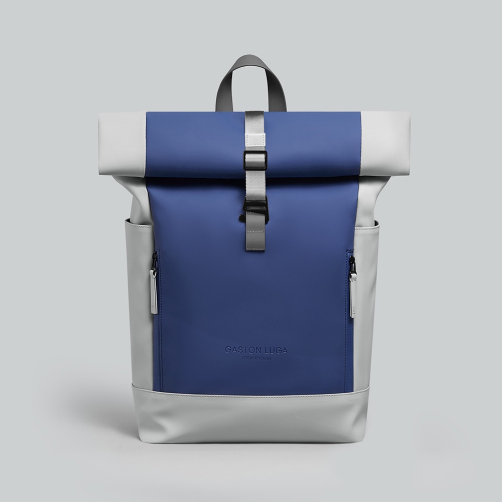 Gaston Luga 瑞典品牌 - 防水後背包 Rullen 13吋- 電光藍 / 淺灰（台灣公司貨）
